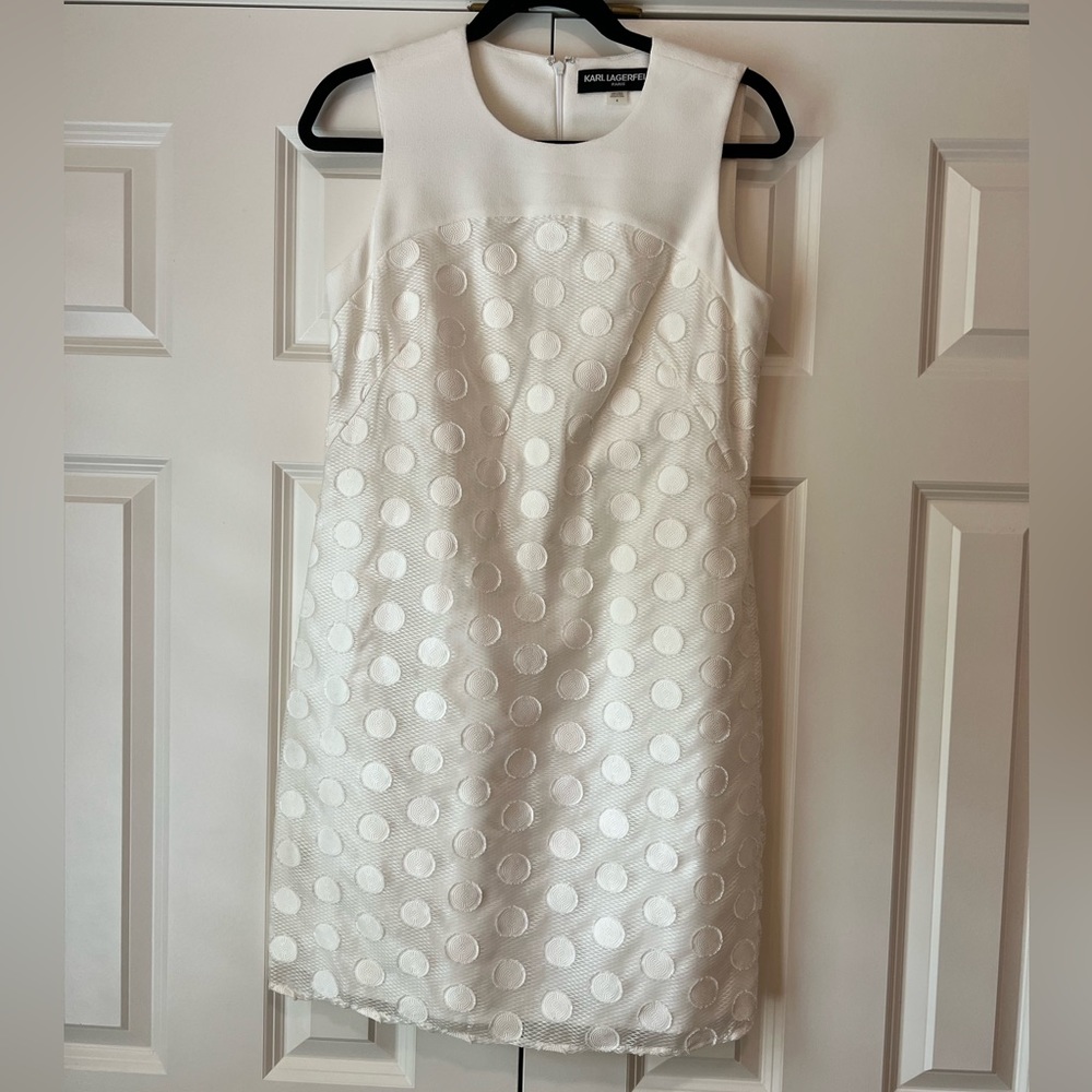 Karl Lagerfeld white polka dot dress